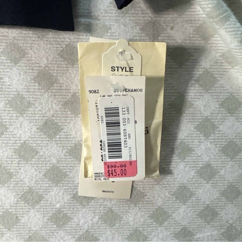 NWT Danny & Nicole Vintage Jacket Size 12 Navy Blue & Cream Shoulder Pads - Picture 4 of 9